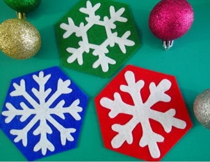 Easy Snowflake Coasters to Sew