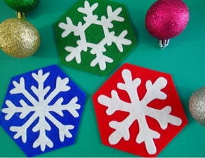 Easy Snowflake Coasters to Sew