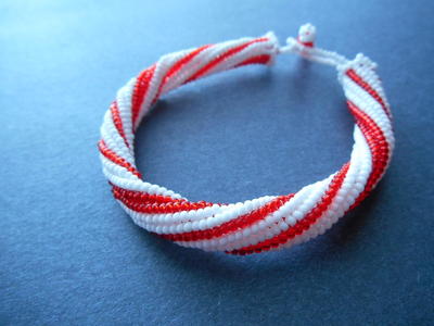 Candy Cane Herringbone Bangle