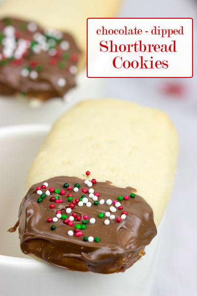 Chocolate-Dipped Shortbread Cookies Chocolate-Dipped Shortbread Cookies
