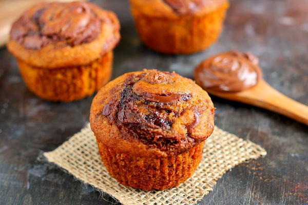 Swirled Pumpkin Nutella Muffins Pumpkin Nutella Muffins