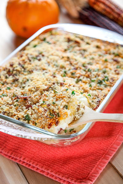Cheesy Mashed Potato Casserole With Bacon Cheesy Mashed Potato Casserole With Bacon