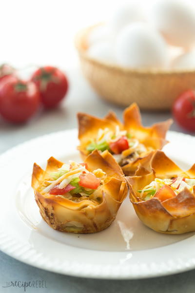 Mini Mexican Wonton Quiche Mini Mexican Wonton Quiche