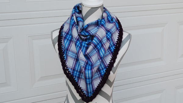 Crocheted Edge Flannel Scarf