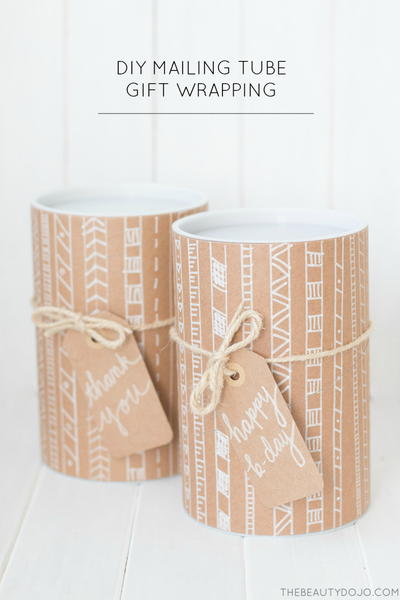 DIY Mailing Tube Gift Wrapping Diy Mailing tube Gift Wrapping