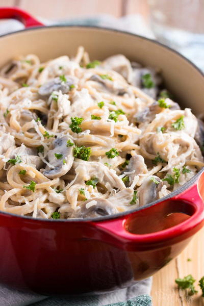 30 Minute Lighter Stovetop Turkey Tetrazzini