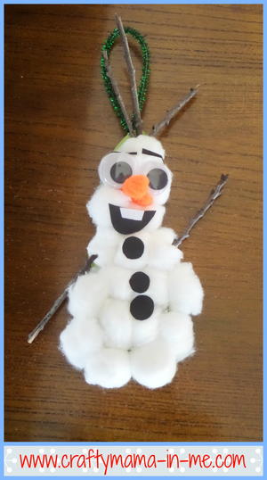 Cute and Easy DIY Olaf Cotton Ball Christmas Ornament Cute and Easy DIY Olaf Cotton Ball Christmas Ornament