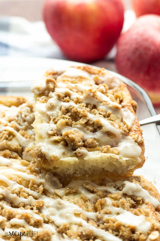 Apple Crisp Cinnamon Buns with Maple Glaze