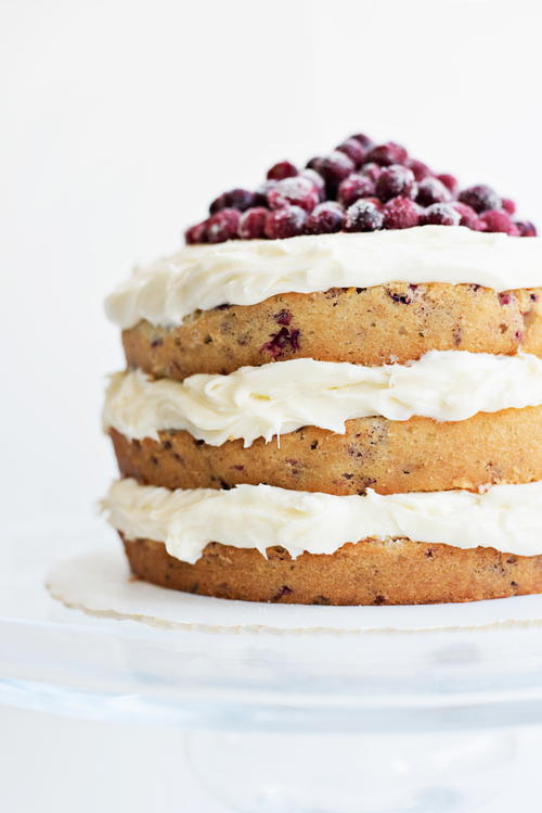 Cranberry Holiday Cake with Sugared Cranberries