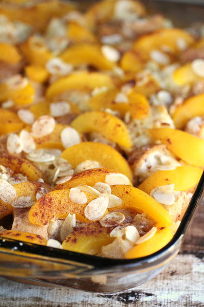 Peach French Toast Bake with Almonds