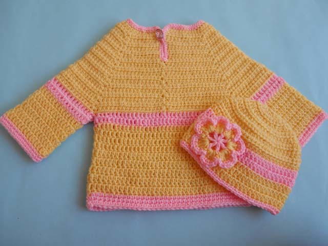 Crochet Baby Sweater and Hat_1