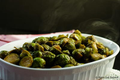 Maple Balsamic Roasted Brussels Sprouts