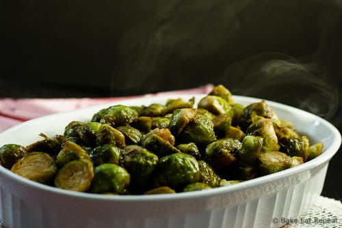 Maple Balsamic Roasted Brussels Sprouts