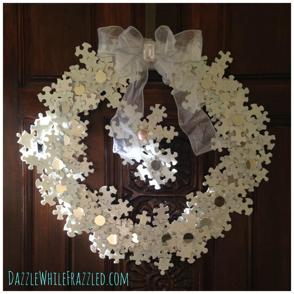 Snowflake Puzzle DIY Wreath Snowflake Puzzle DIY Wreath