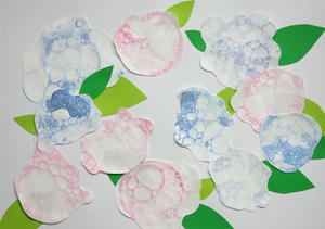 Bubble Painted Hydrangeas Bubble Painted Hydrangeas