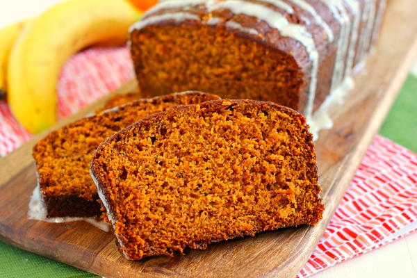 Honey-Glazed Pumpkin Banana Bread Honey-Glazed Pumpkin Banana Bread