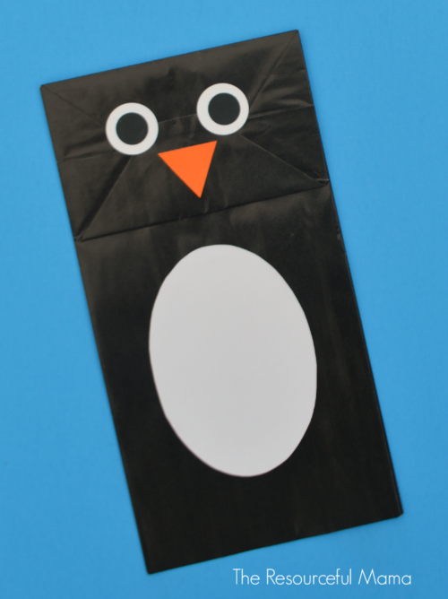 Paper Bag Penguin Puppet Paper Bag Penguin Puppet