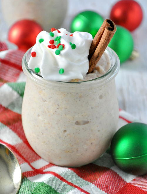 High Protein Eggnog Overnight Oats High Protein Eggnog Overnight Oats
