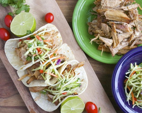 Slow Cooker Carnitas with Cilantro Lime Slaw