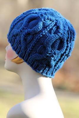 Blueberry Banded Cable Beanie