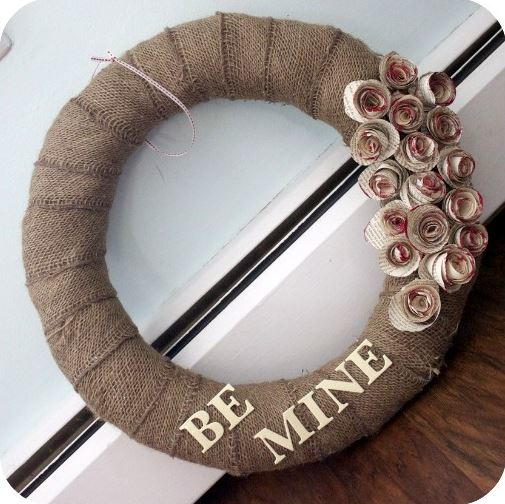 Be Mine Burlap Wreath Be Mine Burlap Wreath