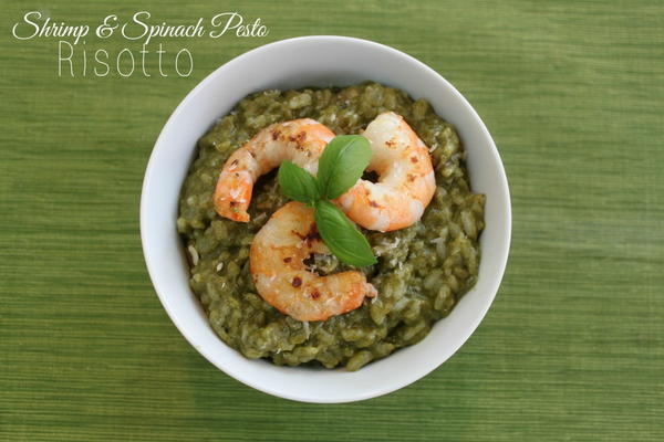 Easy Shrimp Risotto with Spinach Pesto Easy Shrimp Risotto with Spinach Pesto