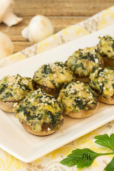 Spinach Artichoke Stuffed Mushrooms Spinach Artichoke Stuffed Mushrooms