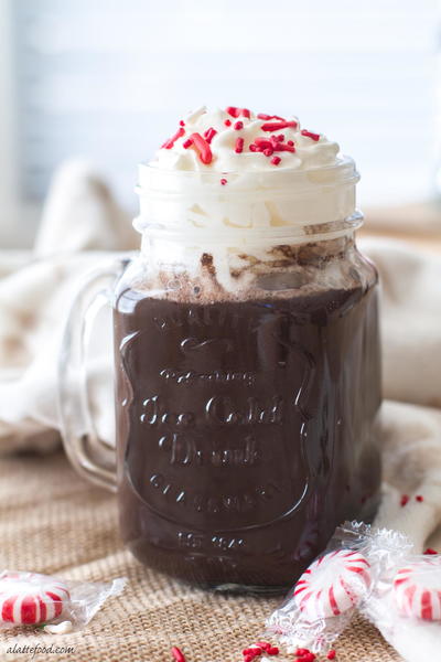 Easy Peppermint Hot Chocolate {4-ingredient} Peppermint Hot Chocolate