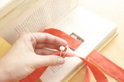 Vintage Book Wedding Ring Holder