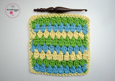 Cheerful Clusters Crochet Dishcloth