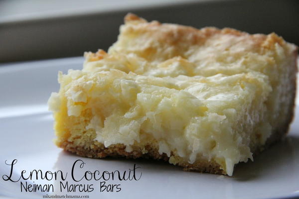 Lemon Coconut Cake Mix Bars