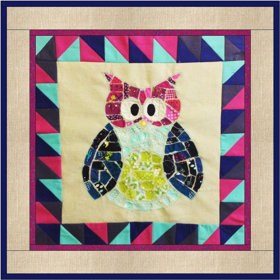 Ticker Tape Owl Quilt Block | FaveQuilts.com