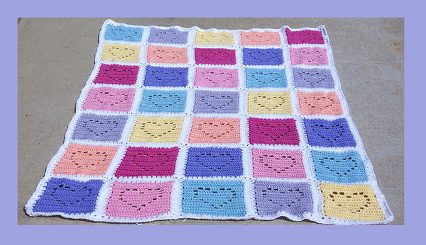 Conversation Hearts Afghan