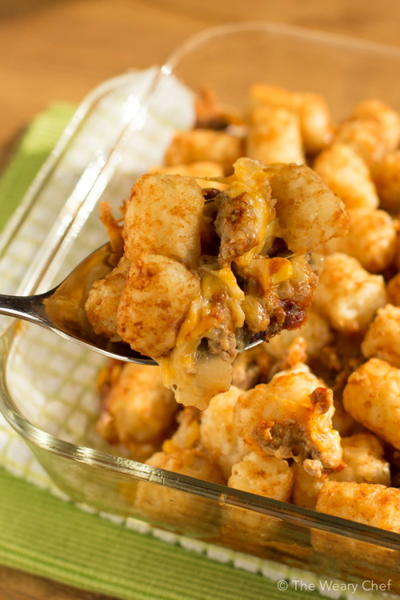 Easy BBQ Tatertot Casserole