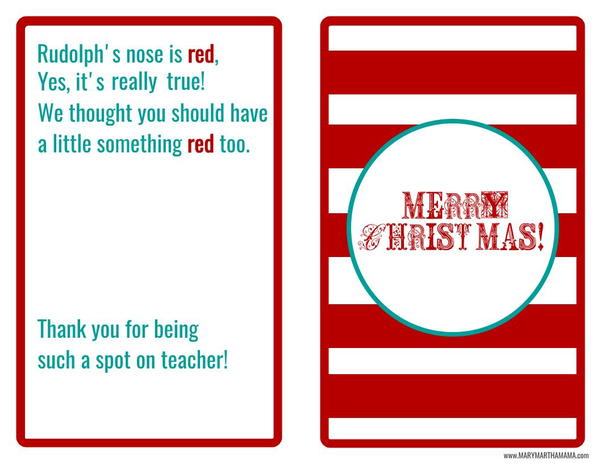 Teacher Christmas Gift Card Printable Teacher Christmas Gift Card Printable