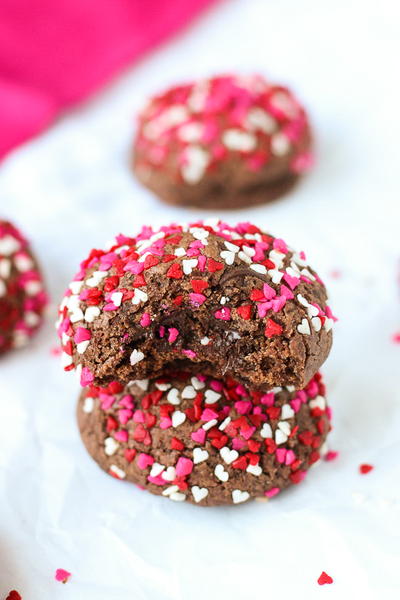 Valentine's Double Chocolate Sprinkle Cookies Valentine's Double Chocolate Sprinkle Cookies