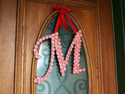 Peppermint Monogram Wreath