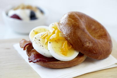 Microwave Egg, Bacon 'N' Cheddar Bagel