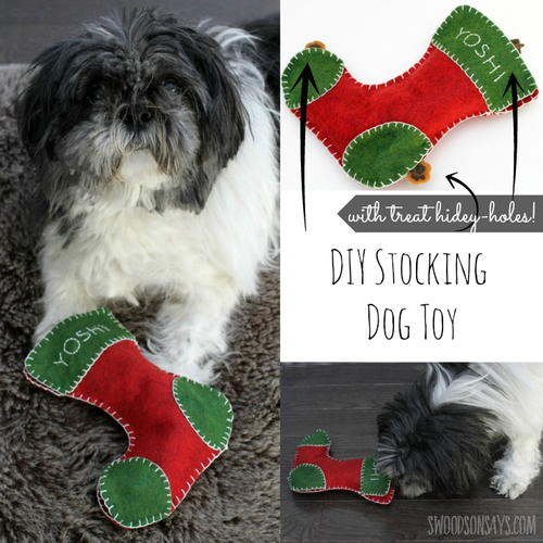 Felt Christmas Stocking Dog Toy