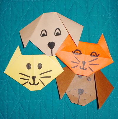 Origami Tutorial: Origami Cat and Dog