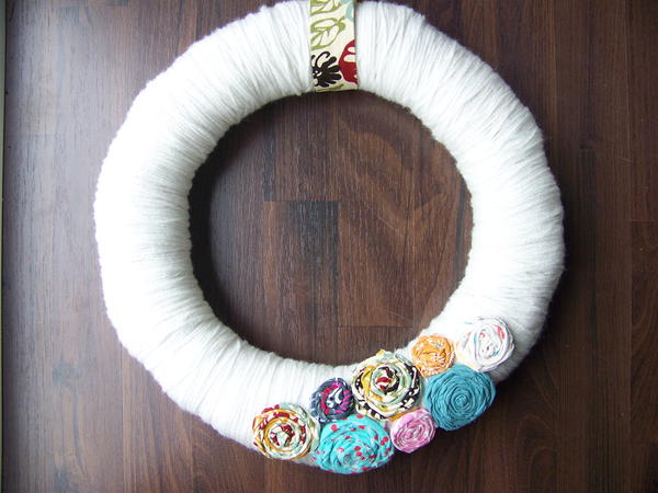 Spring Fabric Flower Wreath Spring Fabric Flower Wreath