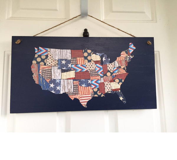 Patriotic Scrapbook Paper Map Patriotic Scrapbook Paper Map