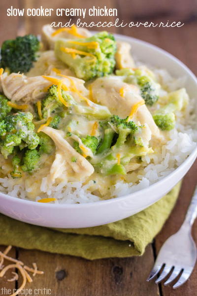 Slow Cooker Creamy Chicken and Broccoli Over Rice Slow Cooker Creamy Chicken and Broccoli Over Rice