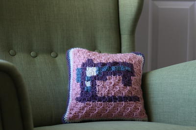 C2C Crochet Sewing Machine Pillow