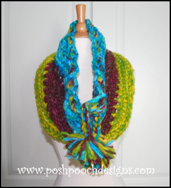 Fruit Striped Crochet Cowl Pattern
