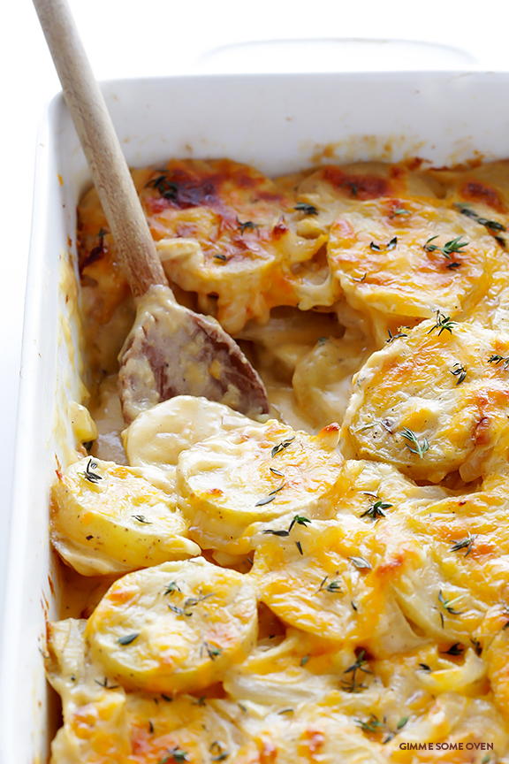 Cheddar Parmesan Scalloped Potatoes | FaveSouthernRecipes.com
