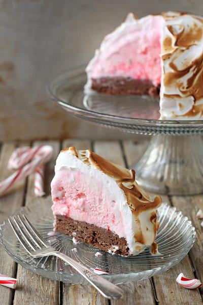 Peppermint Brownie Baked Alaska