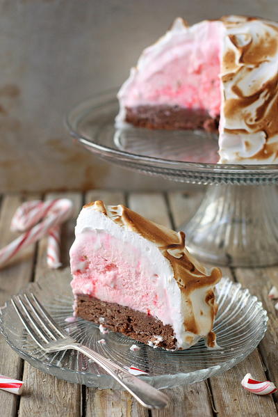 Peppermint Brownie Baked Alaska