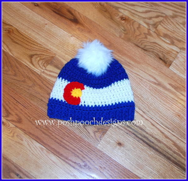 Fuzzy Colorado Flag Crochet Hat_1
