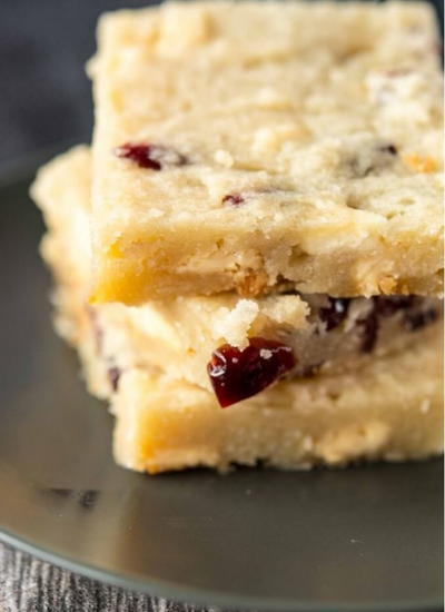 White Chocolate Cranberry Cookie Bars